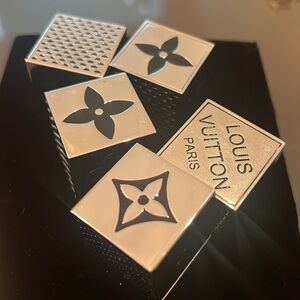 Louis Vuitton Palladium Logo Five-Piece Dice Die Cube Game in Box